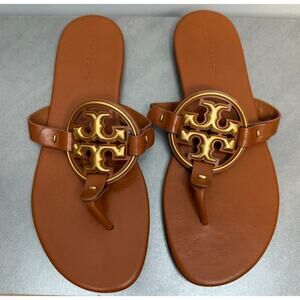 Tory Burch Metal Miller soft brown bourbon Miele gold size 7